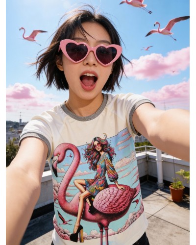 Lea Flamingo Airways | Short Sleeve | Custo Barcelona