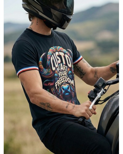 Basic Logo Art Freedom Black - Men’s T-Shirt | Custo Barcelona