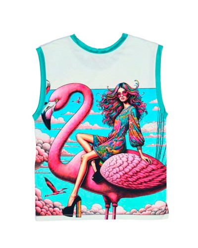 Avril Flamingo Airways | Short Sleeve | Custo Barcelona