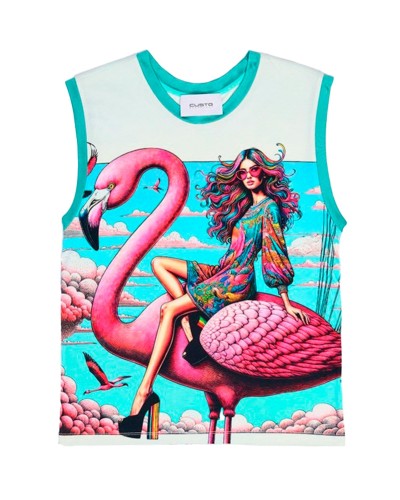 Avril Flamingo Airways | Short Sleeve | Custo Barcelona