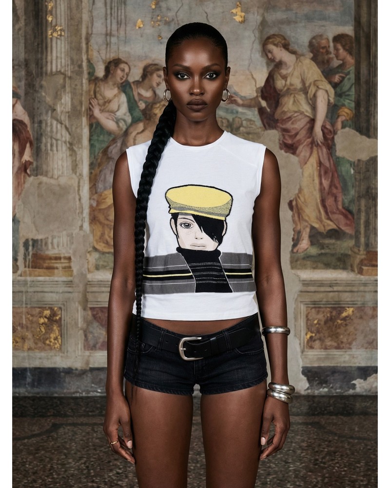 T-SHIRT AVRIL CUT HAT WHITE