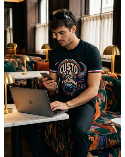 Basic Logo Art Freedom Black - Men’s T-Shirt | Custo Barcelona