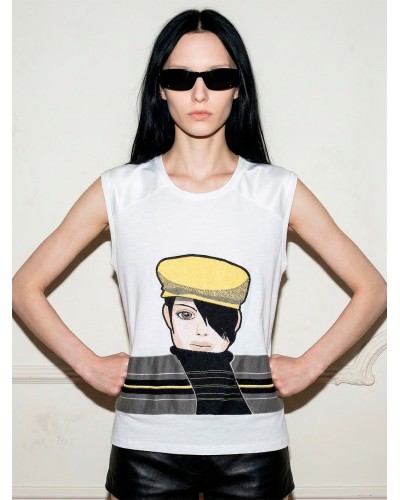 T-SHIRT AVRIL CUT HAT WHITE
