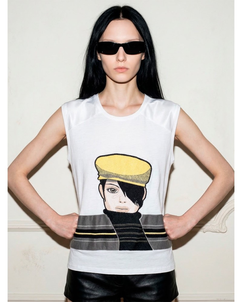 T-SHIRT AVRIL CUT HAT WHITE