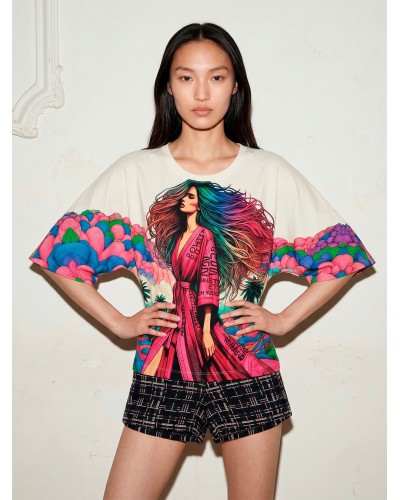 Kate Gown Hair | Women's T-Shirt | Custo Barcelona