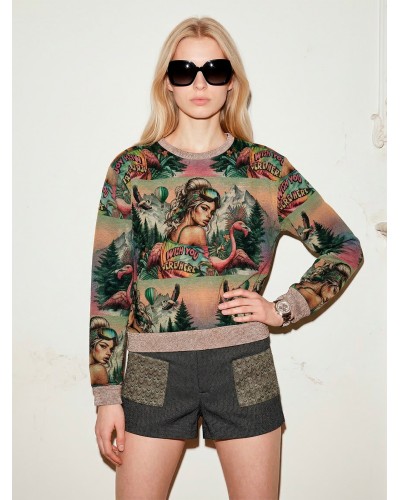 Bas Animal Art Allover | Women's T-Shirt | Custo Barcelona